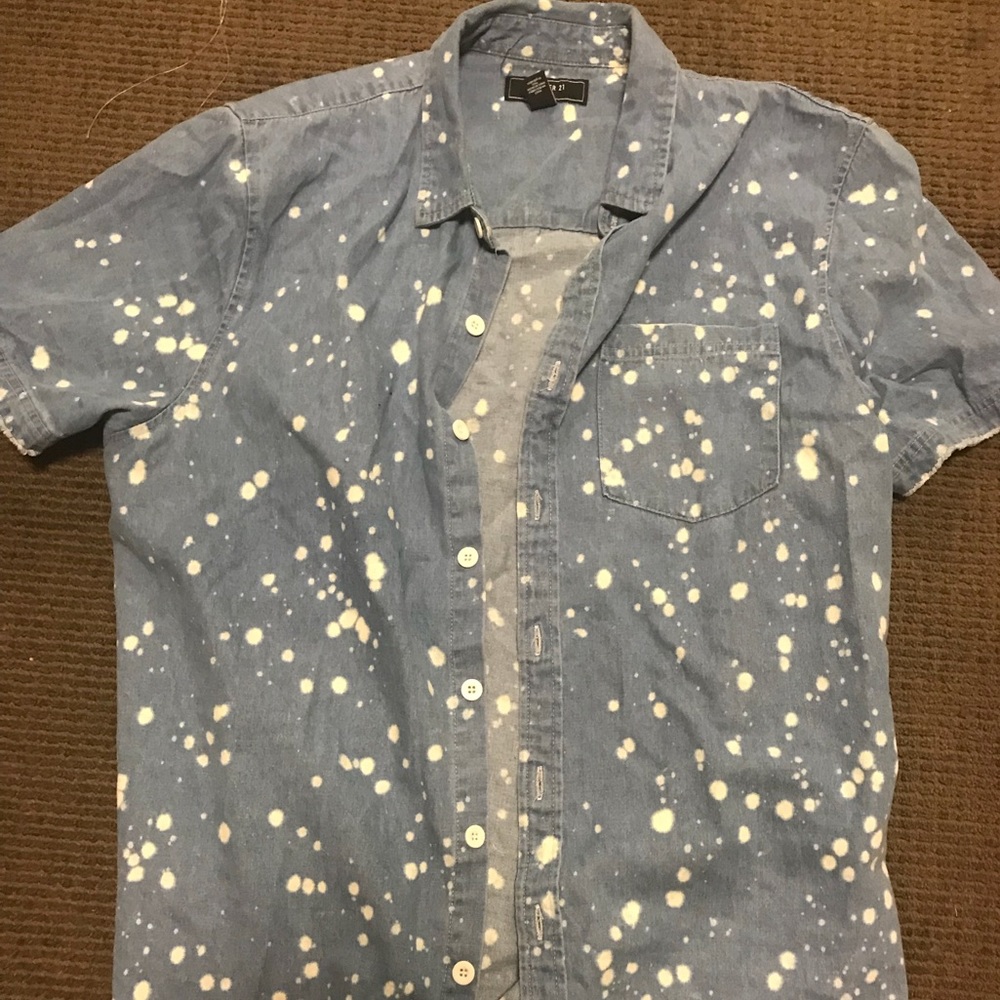 Forever 21 bleached stained denim shirt